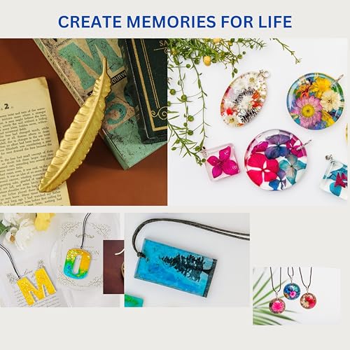 Image of exploralearn Resin Art Kit - DIY Alphabet, Jewelry, Keychains, Coasters & Bookmark with 300 gm Resin, Moulds, Dry Flowers & Stickers | Multicolor