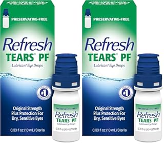 Refresh Tears PF Preservative-Free Artificial Tears Lubricant Eye Drops, 0.33 fl oz (10 mL) (Pack of 2)