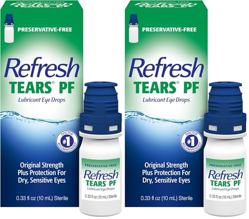 Image of Refresh TEARS PF Preservative-Free Artificial Tears Lubricant Eye Drops, 0.33 fl oz (10 mL) (Pack of 2)