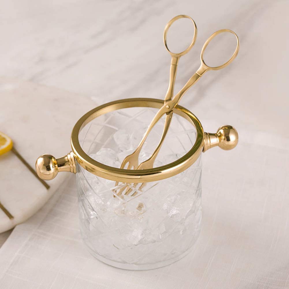 Cubitera de Cristal con asa y Pinzas: el Enfriador de Bebidas Ideal para Cerveza, Vino, champán y Prosecco.