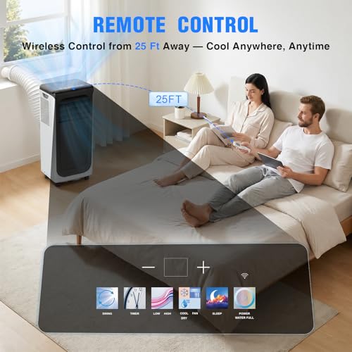 Image of 16000 BTU Portable Air Conditioner, 3-in-1 AC Unit with Cool /Dehumidify /Fan, Quiet Bedroom AC with Remote & WiFi Control, Cools Up to 750 Sq.Ft, Easy-Roll Portable Window AC Alternative