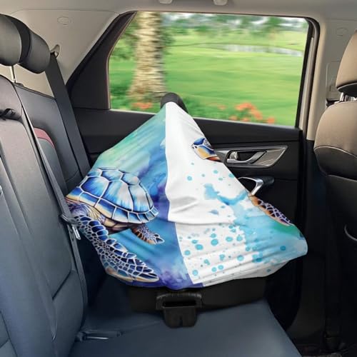 Image of ZFRXIGN Horse Nursing Covers for Breastfeeding and Car Seat Baby Car Seat Covers, Infant Stroller Cover, Carseat Canopy Carseat Cover Girls Blue Beach Sky