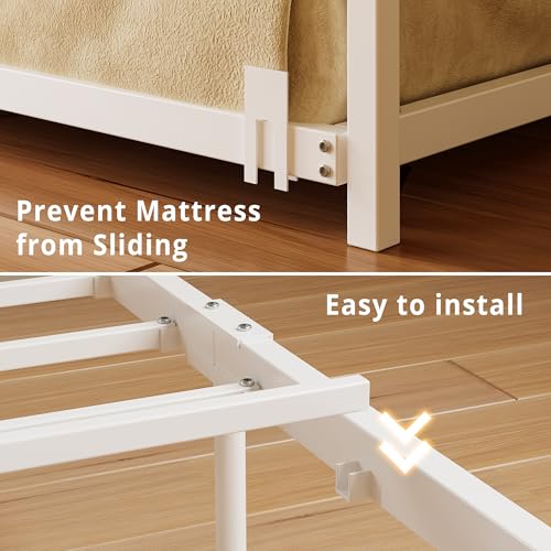 image for LIKIMIO Daybed with Trundle, Sturdy Metal Twin Bed Frame with Upholste