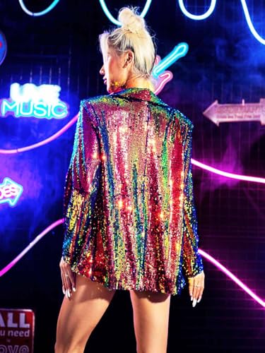 GORAIS Women Sequin Jackets Long Sleeve Sparkly Blazer Open Front Casual Glitter Cardigan Jackets for Dresses2