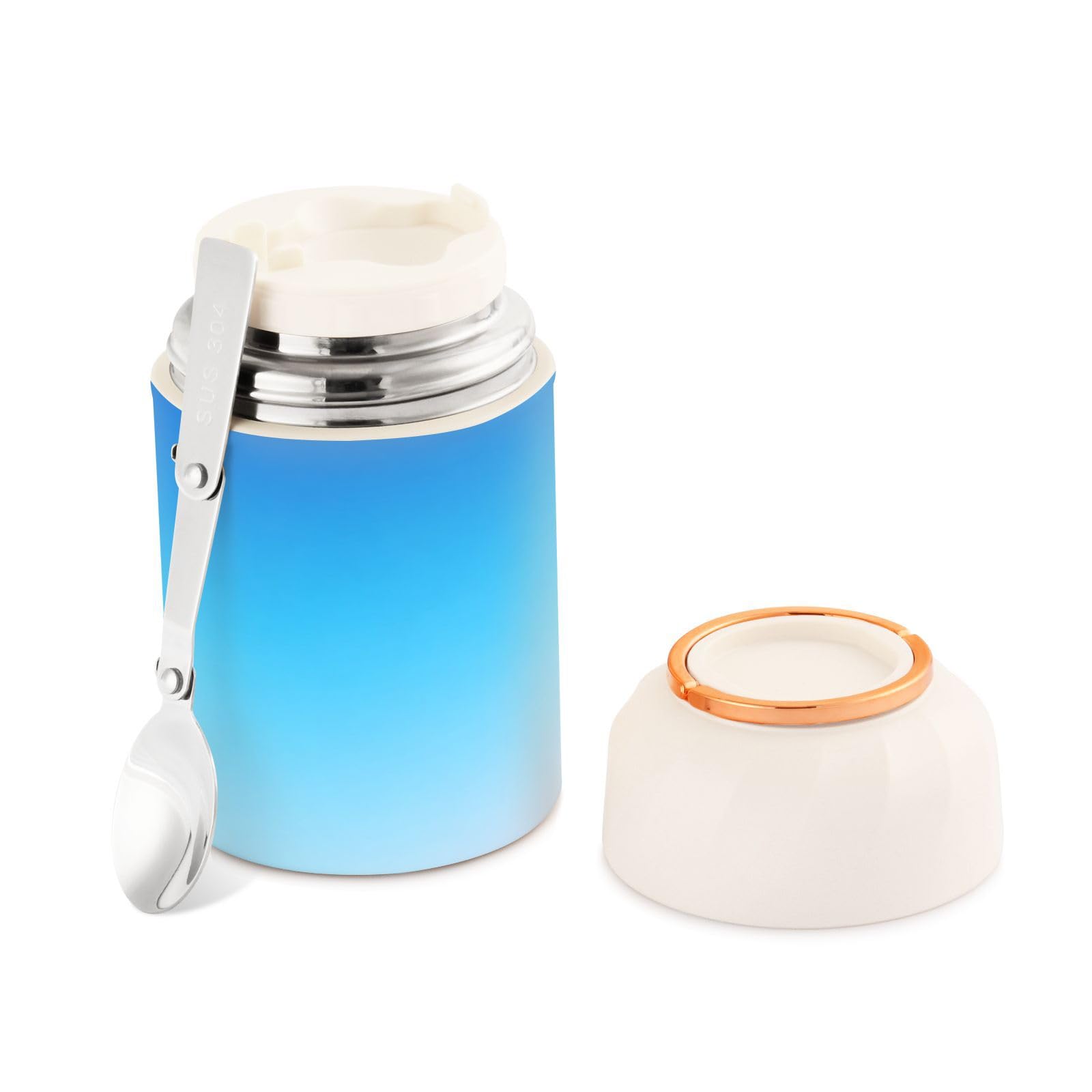 Termo de comida sin BPA con aislamiento al vacío y boca ancha de 500 ml