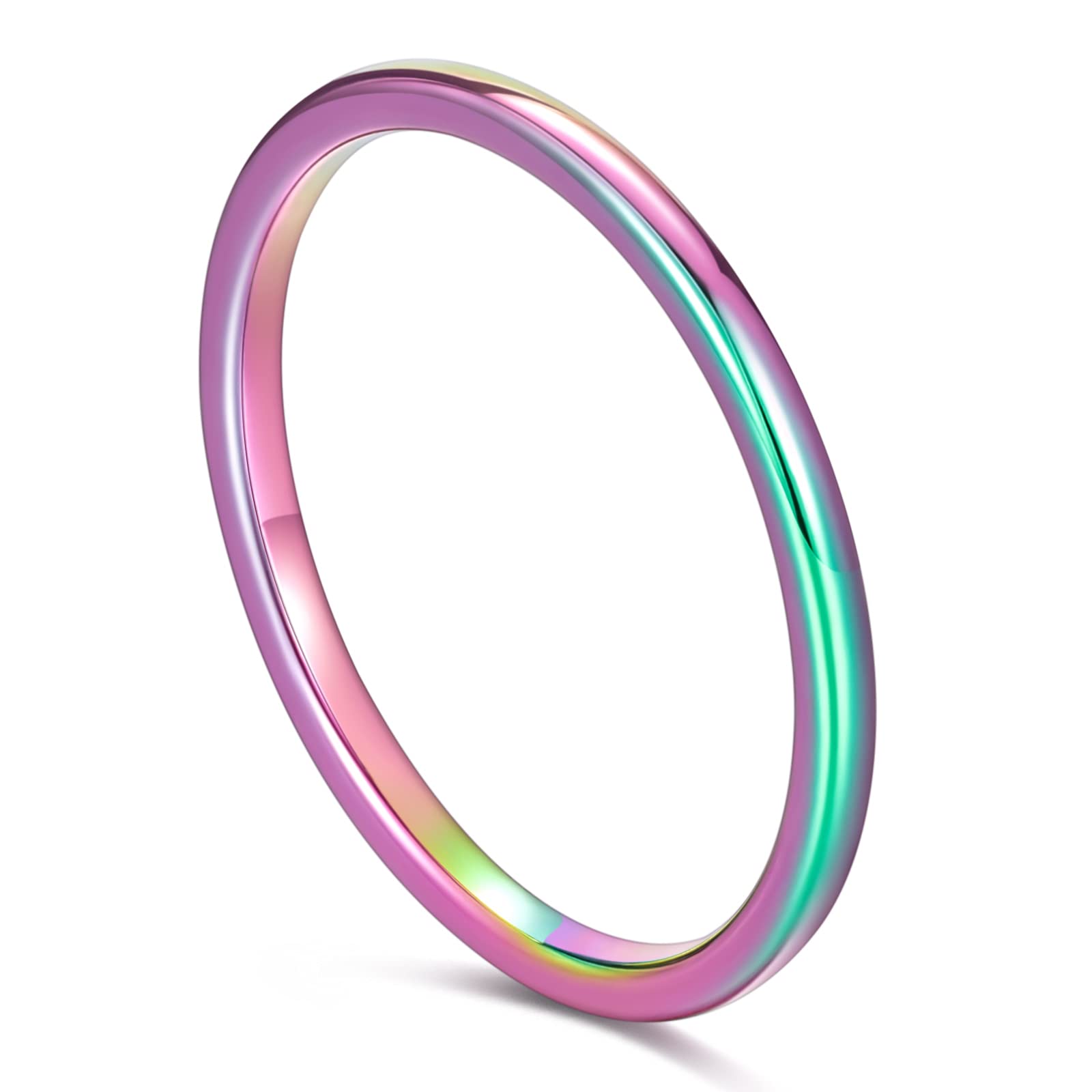 TRUMIUM 2mm 4mm 6mm 8mm Tungsten Wedding Band Ring for Men Women Gold/Rose Gold/Silver Domed High Polish Comfort Fit 4-15