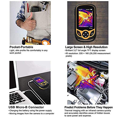 KAUTO Infrarot-Wärmebildkamera, Industrie-Infrarot-Wärmebildkamera IR-Wärmebildkamera im Taschenformat Echtzeit… – Bild 6