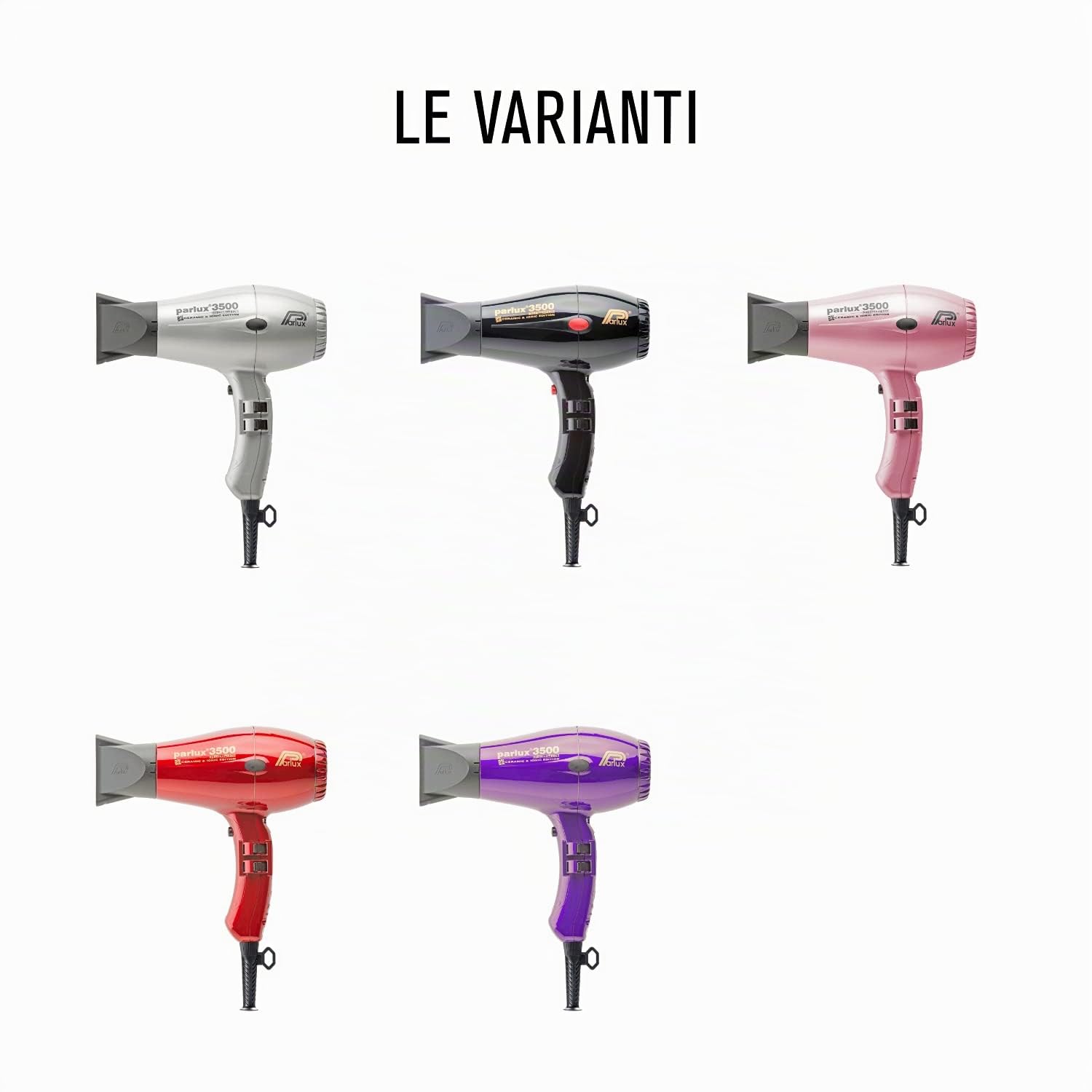 Parlux 3500 Super Compact - Asciugacapelli Professionale, Tecnologia Ionica e Ceramica, 2000W, Rosa