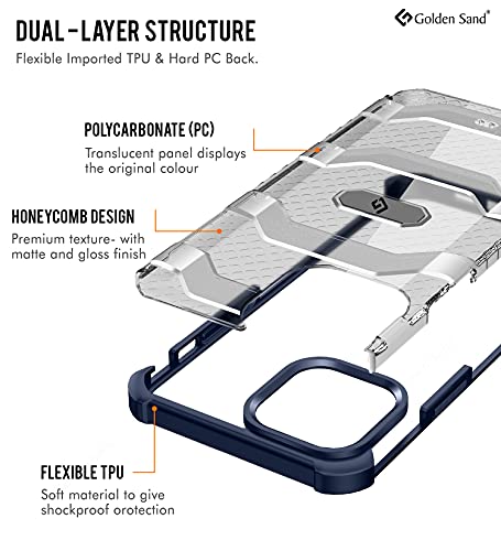 Image of Golden Sand [Explorer Series Apple iPhone 13 Pro Max Back Cover Shockproof Semi-Transparent Rugged Military Grade Phone Case, Certified Drop Protection, Deep Blue