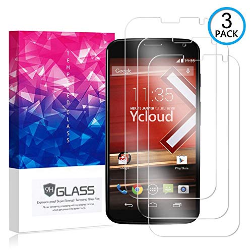 Ycloud [3 Pack] Protector de Pantalla para Motorola Moto X 1 Generation,[9H Dureza/0.3mm],[Alta Definicion] Cristal Vidrio Templado Protector para Motorola Moto X 1 Generation