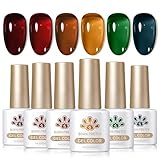 BORN PRETTY ジェルネイル カラージェル 6色セット ジェルネイルキット 秋冬カラー ジェル UV＆LED対応サロンネイル 自作 ネイルアート