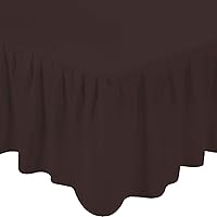 Vista 7 de 1Pc Ruffled Bed Skirt Twin Size Black Color 14 Inch Drop 600 Thread Count Dust Ruffle with Platform, Wrinkle and Fade Resistant