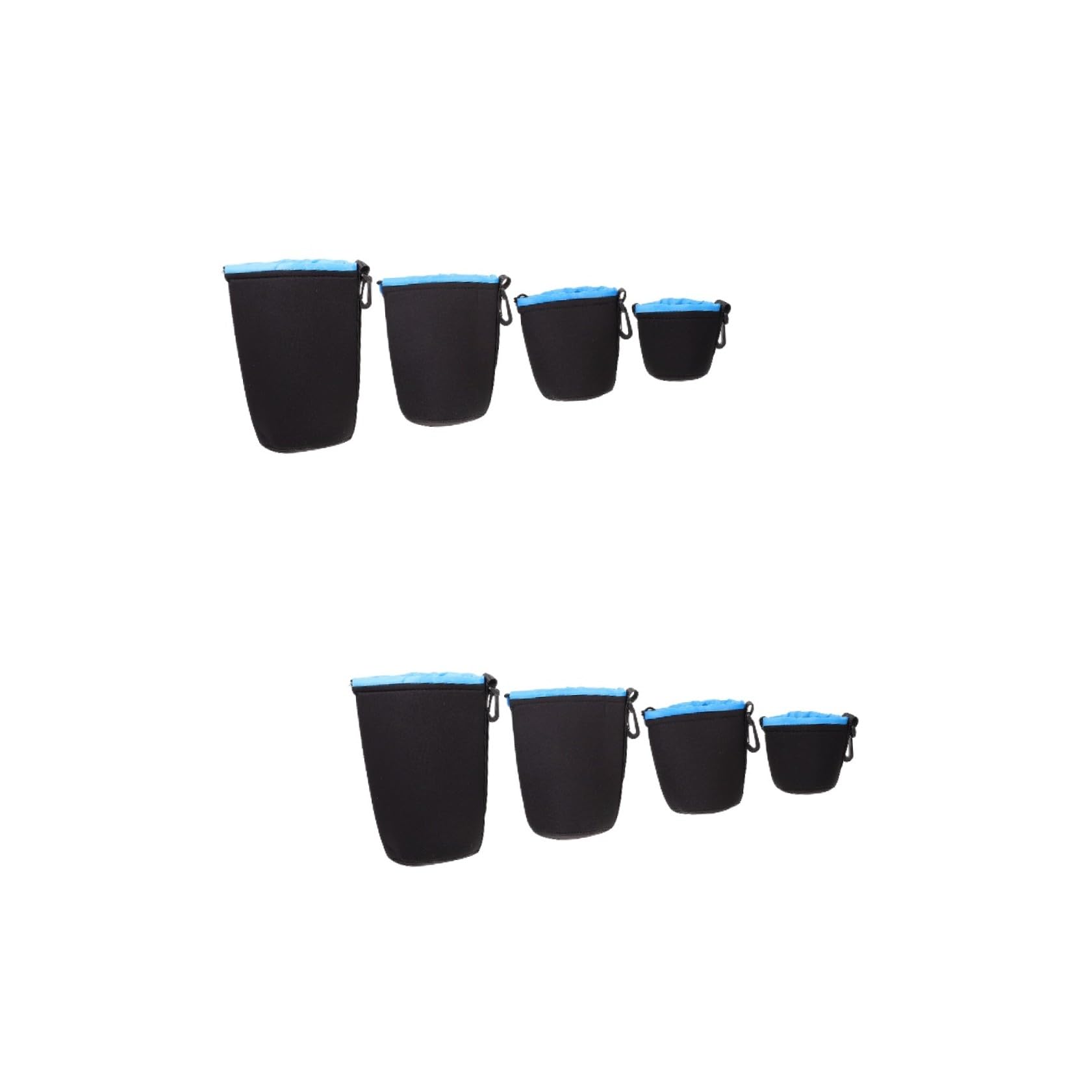 Veemoon 2 Series Estuche para Lentes De Cámara De Neopreno De Fundas Protectoras Resistentes con Cierre para Fotógrafos Profesionales Y Aficionados 4 Piezas*2