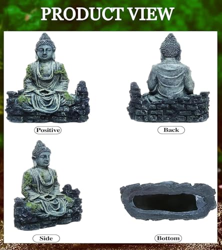 Image of anfei Kizzy Pets Aquarium Decoration Ornaments for Fish Tank Underwater Landscape Hideaway Fish Tank Scenery for Betta, Small Lizards, Etc(Buddha Statue Decor, Resin),5.6 X 6.9 Inch