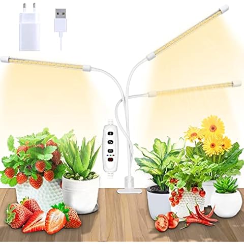 Grow Lights for Indoor Plant, SUWITU 144 LED Plant Lights Full Spectrum with 3-9-12H Timer, 10 Dimming Levels & 3 Lighting Modes, Adjustable Gooseneck Growing Lamps for Plants, Seedlings, Succulents Cover