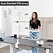 VIVO Dual Vertically Stacked LCD Monitor Desk Mount, Extra Tall Heavy Duty Adjustable Stand for 2 Ultrawide Screens up to 34 inches, 22 lbs Capacity, White, STAND-V002TW