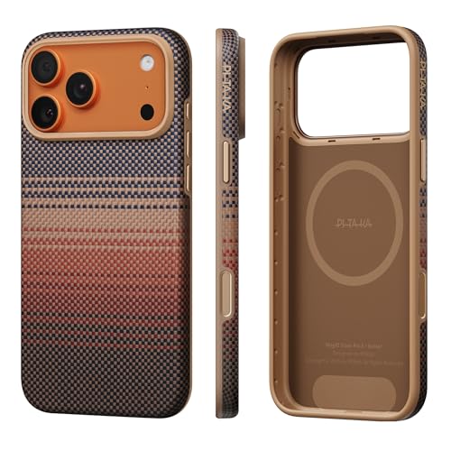 Image of pitaka for iPhone 17 Pro Max Case 6.9 inch, Refined Protection, Sunset | Premium Aramid Fiber, Seamless TPU Fusion, Camera Control Button, Compatible with MagSafe, Minimalist