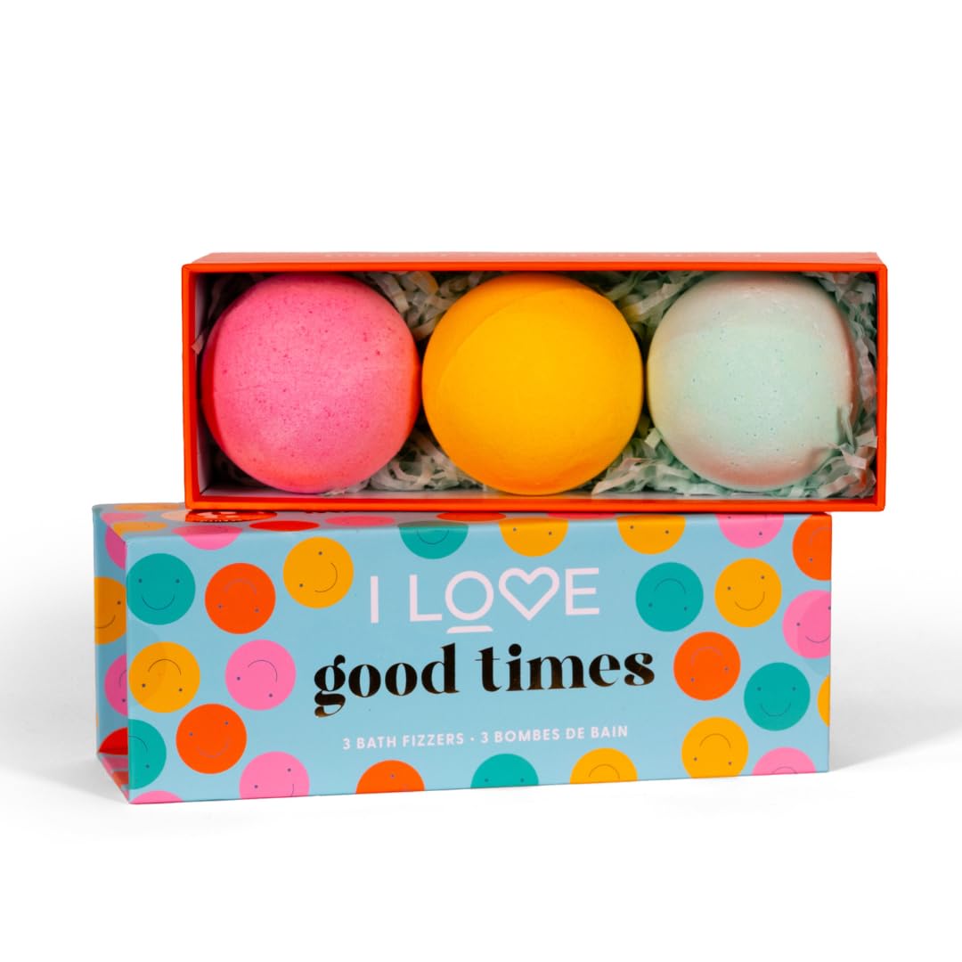 I LOVE Special Moments Good Times Bath Fizzer Pack - Natural Bath Bombs Gift Set - Shea Butter Bath Bombs Set - Spa Gift Set for Women - 3 pc