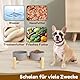 Hundenapf Set Erhöht Hunde Napfset - Doppelnapf Hund Keramik mit Rutschfestem Ständer - Futternapf Hund 2er Set für Futter und Wasser - Ideal für Kleine und Mittelgroße Hunde - 2 x 850 ml - Dunkelgrau