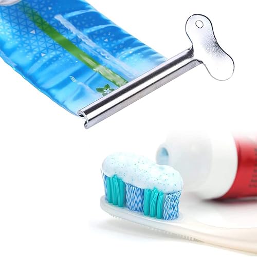 Miniatura 3 de AKOAK 4 exprimidores de pasta de dientes de acero inoxidable, extrusora manual de limpiadores faciales, utilizados en el baño, colorantes para el