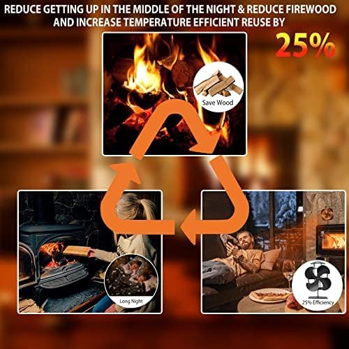Miniatura 7 de ZHENGXOO Ventilador de estufa de leña alimentado por calor, ventilador de chimenea no eléctrico, ecológico y ahorra energía, para quemador de leña