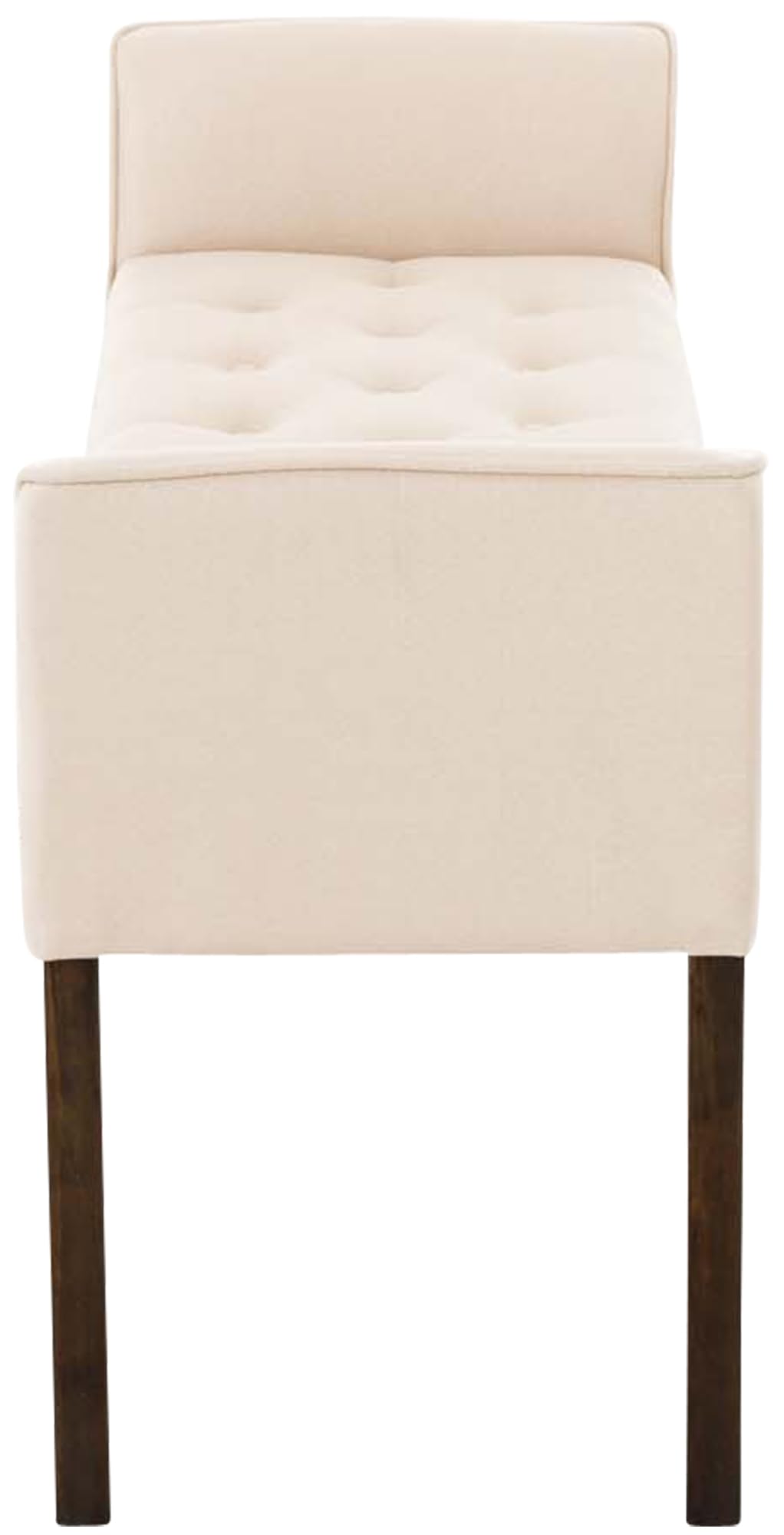 CLP Banquette Cleopatra en Tissu I Banc Rembourré avec Accoudoirs Style Chesterfiled I Piétement en Bois I Banquette Capitonnée 133 x 64 x 43cm, Couleur:crème, Couleur du Cadre:Antique foncé