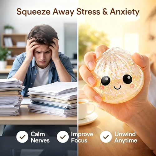 Image of Dumpling Squishy Ball | Dumpling Squishy Mystery Box | Cute Big Squishy Dumpling Stress Ball | Fidget Sensory Toy for Adults Anxiety Relief | (PIS of 1 Multi- Colour )