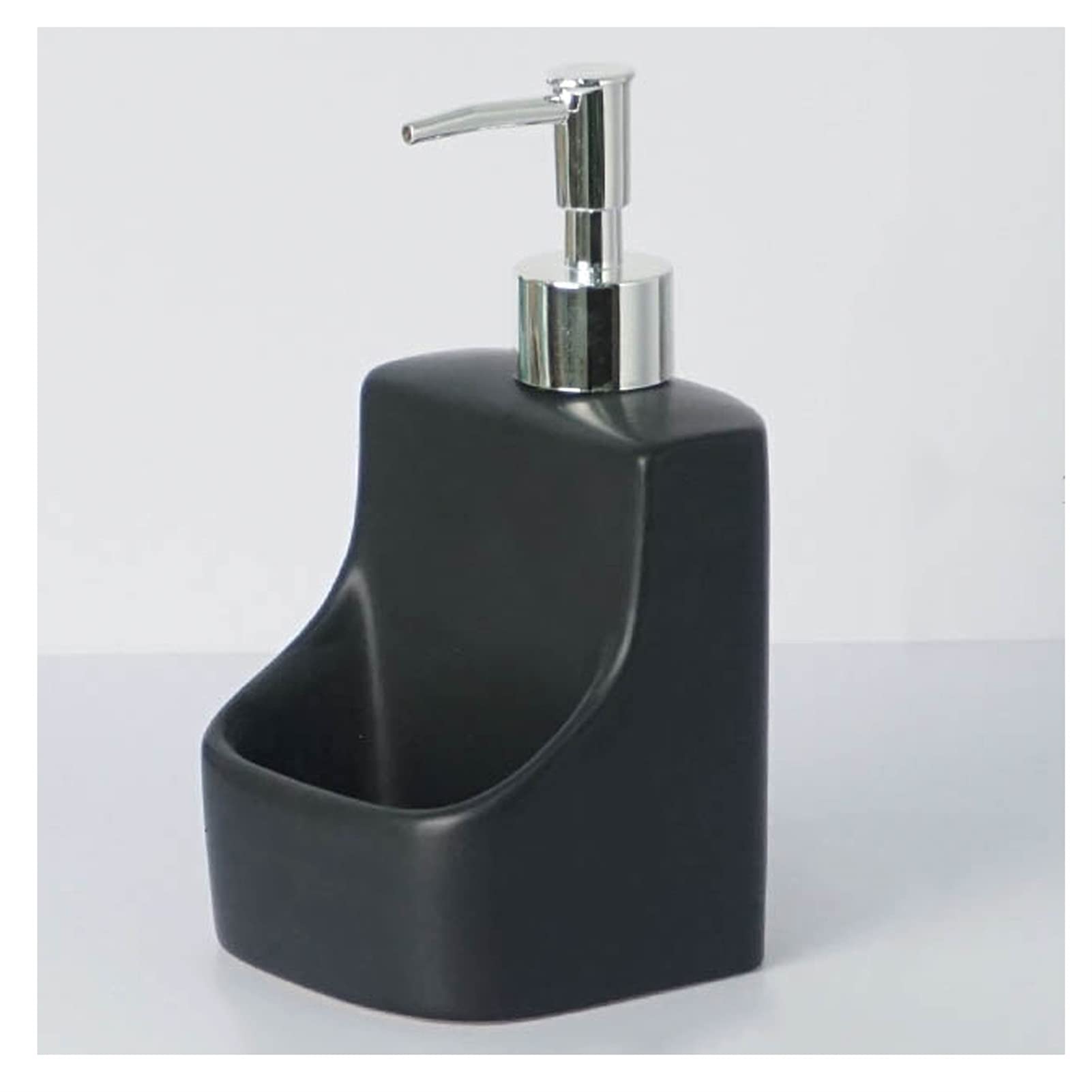 HDBCYUAZ Soap Dispenser Multifunctional Ceramic Lotion Bottle Shampoo Soap Liquid Soap Dispenser for Household Bathroom Kitchen 390ml/13.7oz Dispenser for Hand Soap(Zwart)