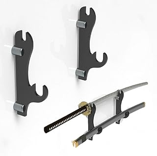 Sword Stand, Sword Hook, Two-Layer Wall-Mounted Samurai Sword Stand Display Stand, Sword Stand, Sword Holder, Support All Swords (Black)