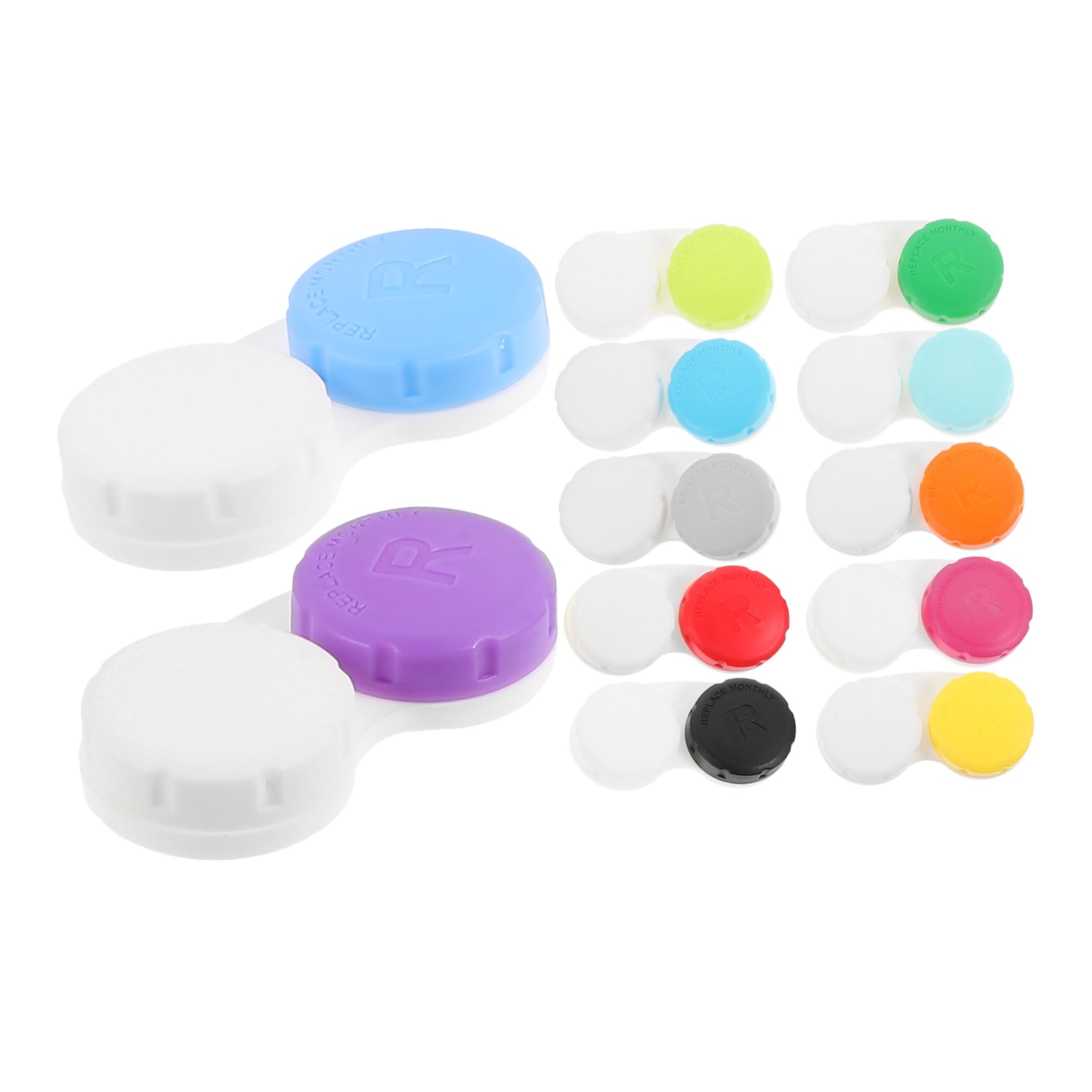 5 Series Estuche para Lentes De Contacto Ojo Casos Caso Claro Práctico Organizador De Lentes De Contacto Pequeño Porta Lentes De Bolsillo El Plastico 12 Piezas X 5