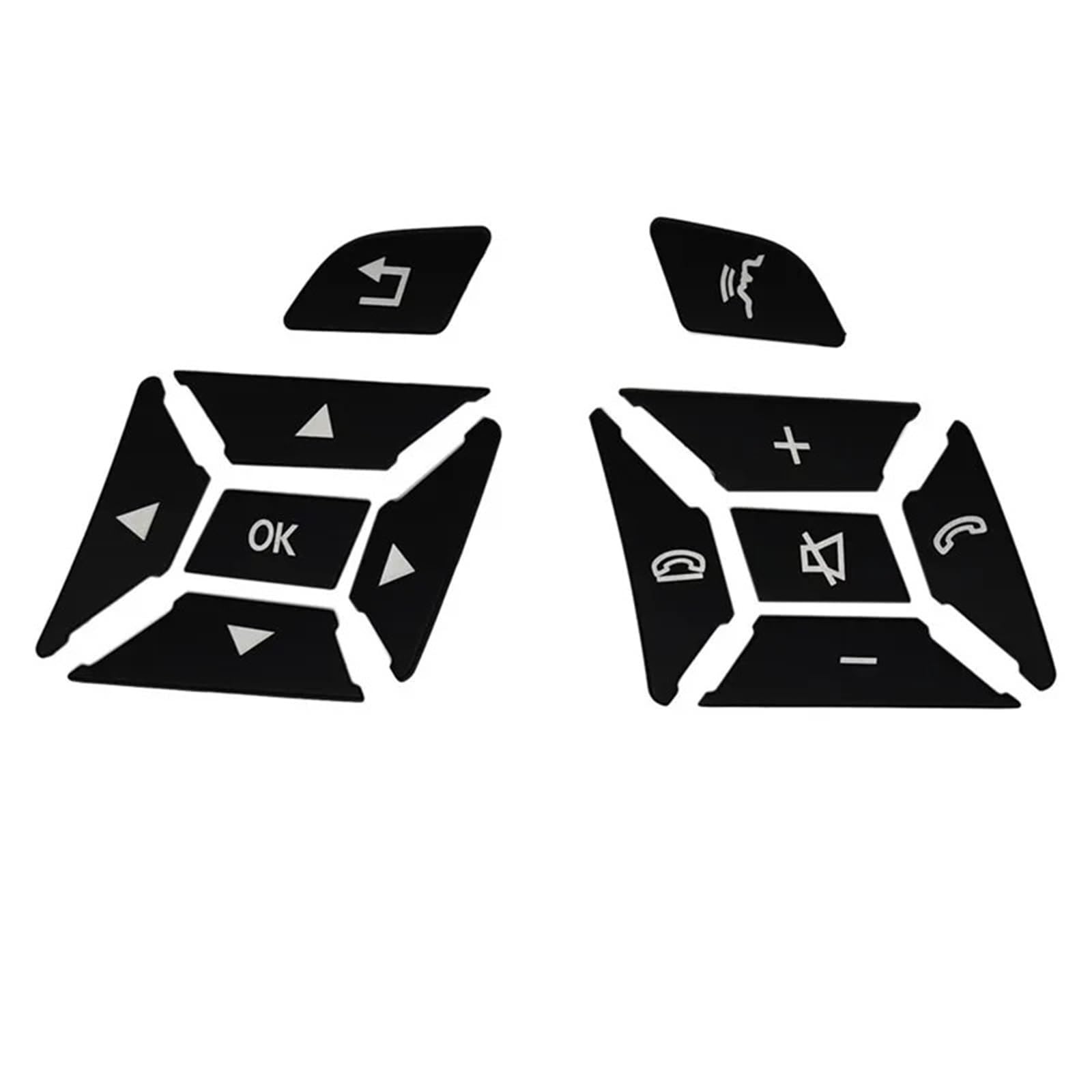 Interior Button Decals Compatible with Benz for E Class for W204 W212 Car Steering Wheel Button Door Unlock Memory Window Lift Sticker(Black,Size1)