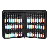 Schlüsselaufbewahrung - Feuerfester Tragbarer Binder,Reißverschluss 54 Schlüssel Aufbewahrungsorganizer Tasche - für Zuhause Büro Eingangsbereich Wohnung Vermieter Hausverwalter Immobilienverkauf