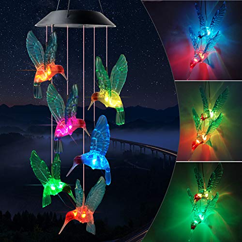 ShangTianFeng Black Cap Blue Hummingbird Gifts for mom Gardening Gifts mom Gifts Birthday Gifts for Women Grandma Birthday Gifts from Daughter Mother in Law Gifts Solar Light.