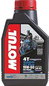 Motul 3000 4T Plus 15W50 API SM HC Tech Engine Oil for Bikes (1 L)