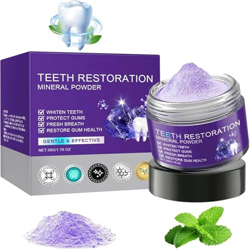 Blanqueador Dental Profesional, Polvo Blanqueador de Dientes, Polvo Mineral de Restauración de Dientes, Blanqueamiento Dental de Larga Duración, Eficaz Para Fortalecer Dientes y Encías