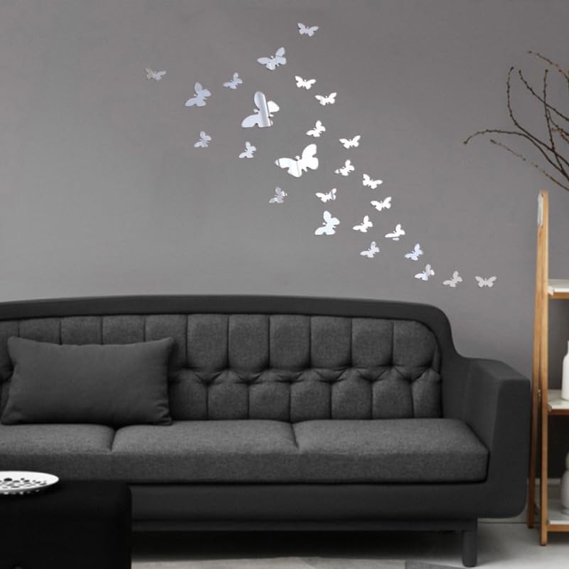 Miniatura 7 de Calcomanías de pared de mariposa, decoración de pared para sala de estar, calcomanías de pared para el hogar, calcomanías de espejo de acrílico para