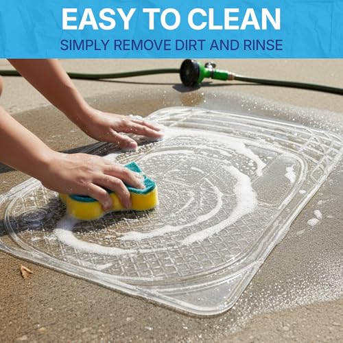 Image of KINGSWAY Accessories Universal PVC Car Floor Mats Set of 5 Compatible with Hyundai Eon Year 2011 to 2019, Customizable Fit PVC Rubber Mat for Car, All-Weather Protection Durable Foot Mats, Transparent