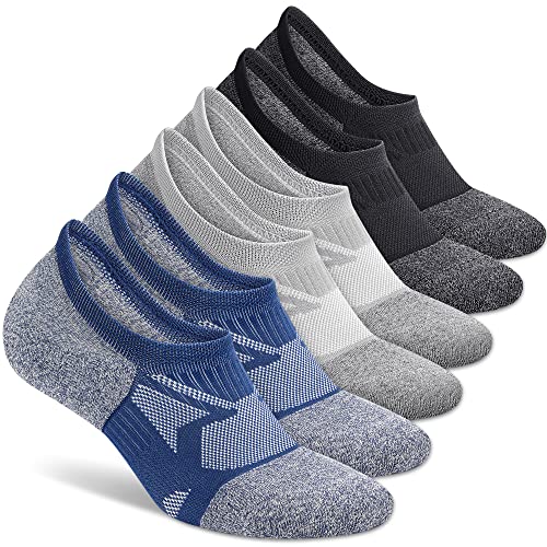 Gonii No Show Socks Men and Women - Running Athletic Compression Low Ankle Socks 5-6 Pairs