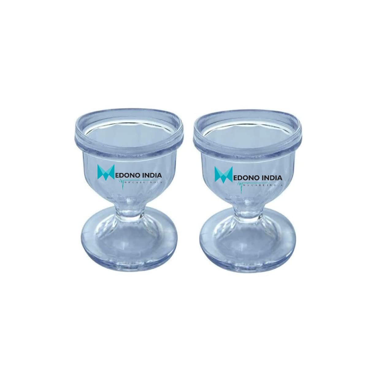 Medono india Transparent Eye Wash Cups (Pack 2 Pcs) for Effective Eye Cleansing High Grade Plastic - with Storage Container Remove Dust | Makeup | Irritants, & More for Soothing Relief