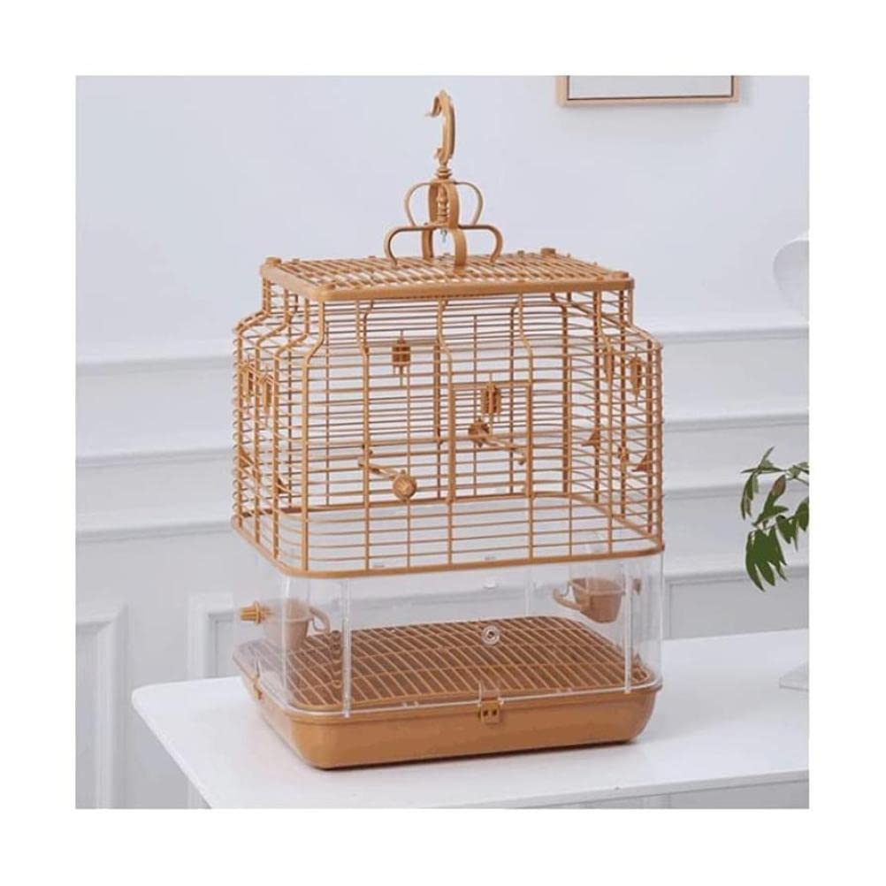 HTTGDGDH Clear Birdcages With Rolling Stand Portable Bird Carriers Simple Retro Bird Cage Square Birdhouse For Home Hotel,
