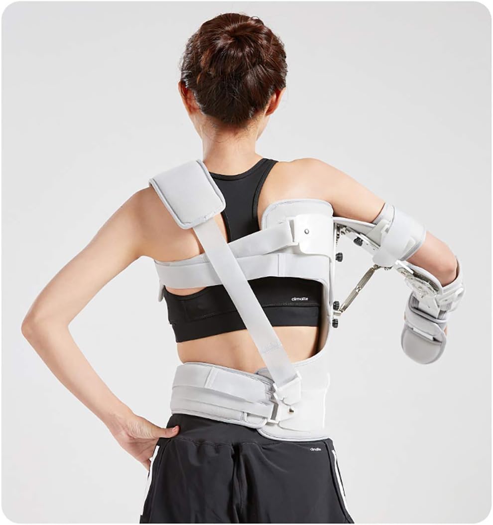 Hinged ROM Elbow Brace Arm Shoulder Adjustable Orthosis for Broken Arm, Wrist, Elbow, Shoulder Injury Pain Relief and Support Fixation