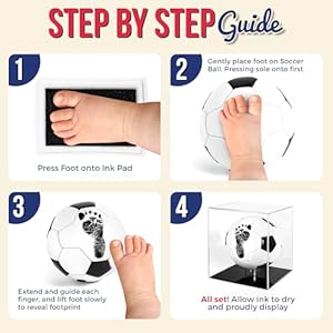 Circa print baby soccer ball handprint kit ink pad for baby hand and footprints unique baby keepsake for dads baby shower present for new moms newborn gifts  urban country home decor