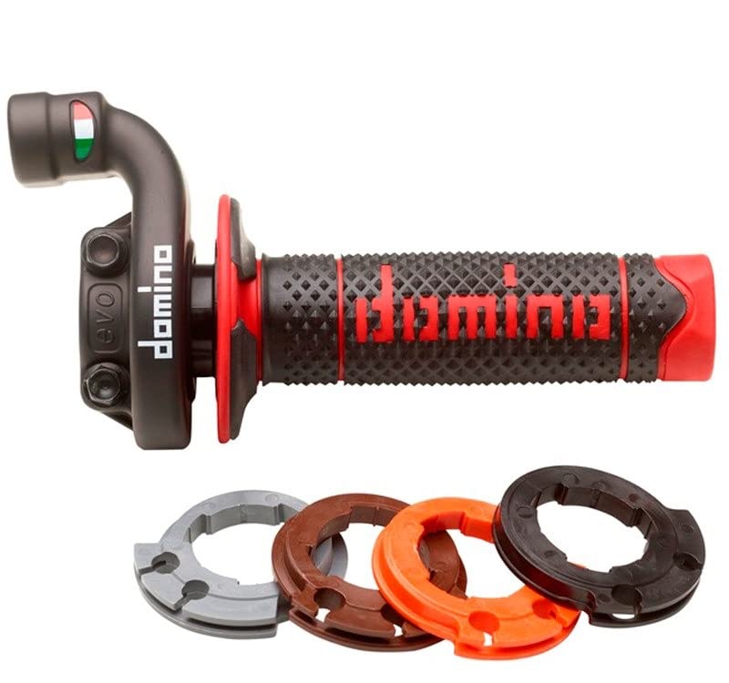 Puño Mando de Gas Corto rapido para Acelerador de Motos Aluminio y plastico (KRK EVO rojo)