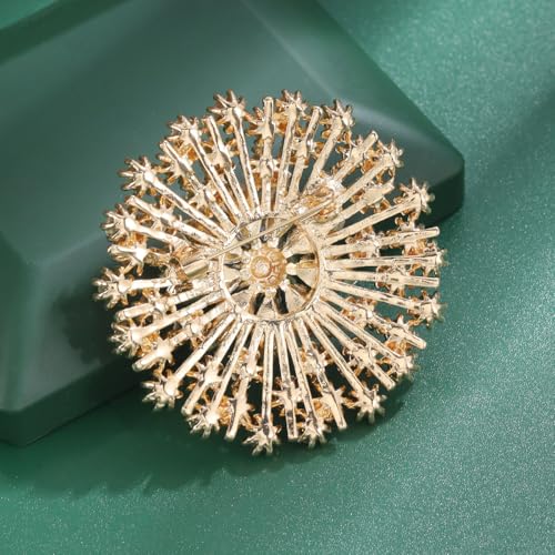 Rhinestone Crystal Flower Brooch Pin Sparkling Large Crystal Sunflower Brooch Vintage Floral Lapel Pins Rhinestone Flower Bouquet Broochs Rose Snowflake Broochs Wedding Bridal Dress Jewelry for Women4