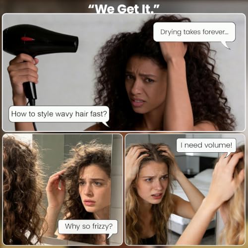 Wave + Curl Diffuser for Dyson Airwrap HS01 HS05 HS08–Dome and Diffuse Modes for Curl Wave Hair, Hair Dryer Diffuser | Extra-Large Design for Thick/Curly Hair | Heat-Safe — view 2