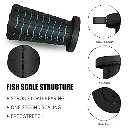 Image of ALEVMOOM Upgraded Portable Collapsible Folding Stool Retractable Telescoping Stool for Adults Sturdy Capacity 440lbs Camping Chair for Outdoor Hiking Garden BBQ