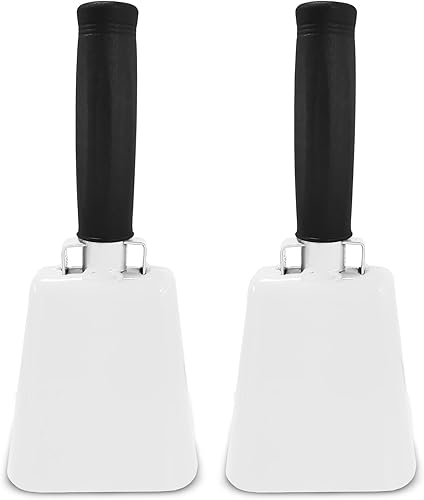 Miniatura 13 de Deke Home - Paquete de 2 cencerros de acero de 7 pulgadas con asa, fuertes silbatos para fútbol, deportes, fiestas, competiciones, espíritu escolar