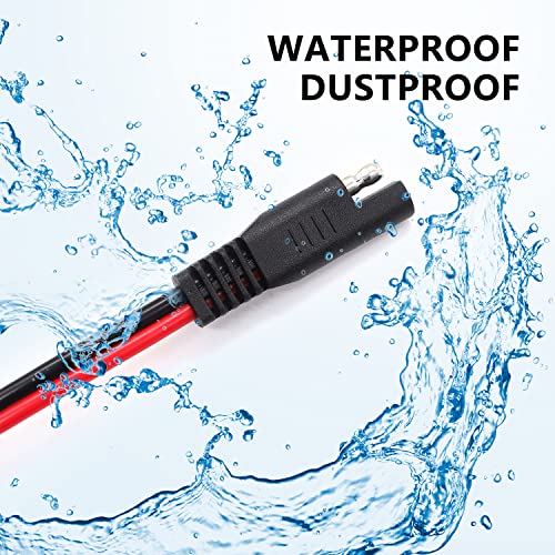 image for mxuteuk 8FT SAE 16AWG Wire Harness with On/Off Switch Gold Alligator C