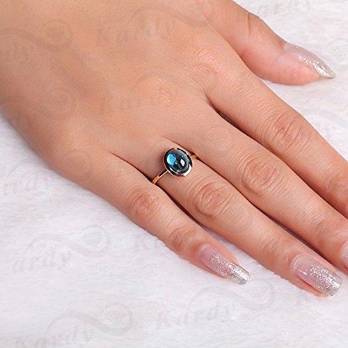 Bague Topaze Bleue en Or Rose, le Cadeau de Promesse Idéal