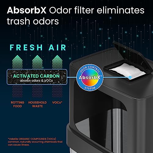 Image of iTouchless 24 Gallon Dual-Side Opening Trash Can with Odor Filter & Locking Wheels - Stainless Steel Commercial Garbage Bin for Restaurants, Kitchens, Offices, Lobbies & More